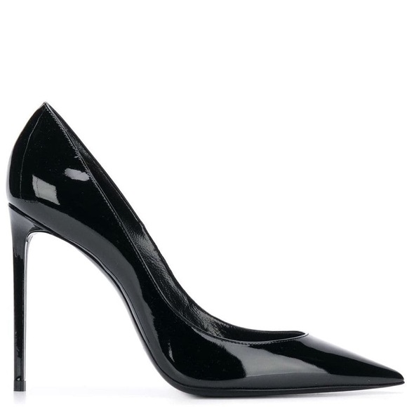 Black Saint Laurent Pointed Toe Pumps - Picture 1 of 6